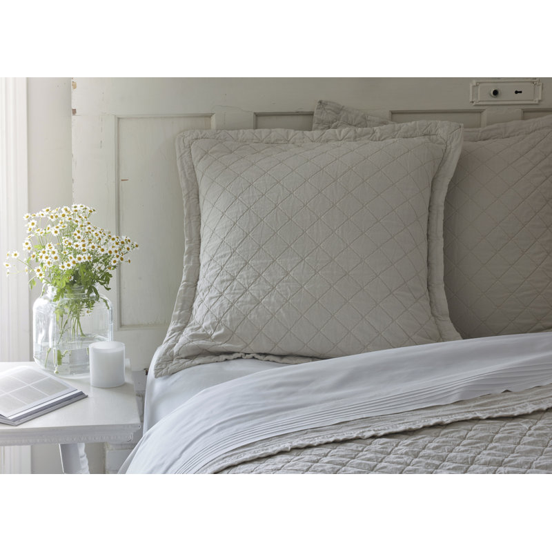 Salt River Grey Cotton Sham, Euro, Beige