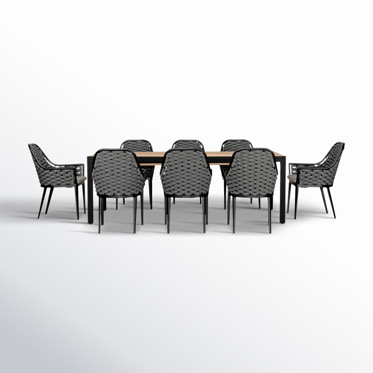 Jianna 134'' Rectangular 8 - Person Outdoor Dining Set with Cushions