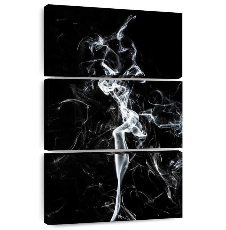 Senne Abstract White Smoke - The Dancer, 74" H x 48" W