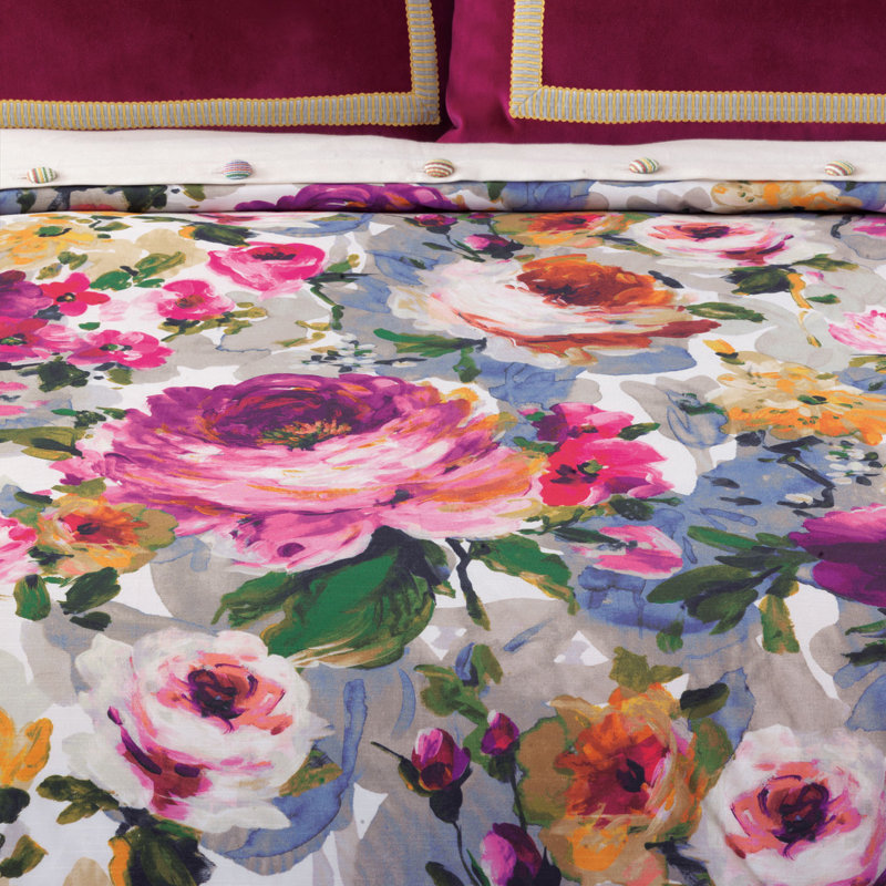 Tresco Floral Comforter, Super King Comforter, Hand-Tacked