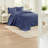 Comfortable Reversible Cotton Bedding Set, Navy, Luxury Queen Size