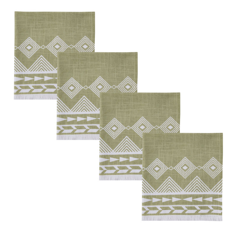  June Diamond Green Napkin Set of 4, Green