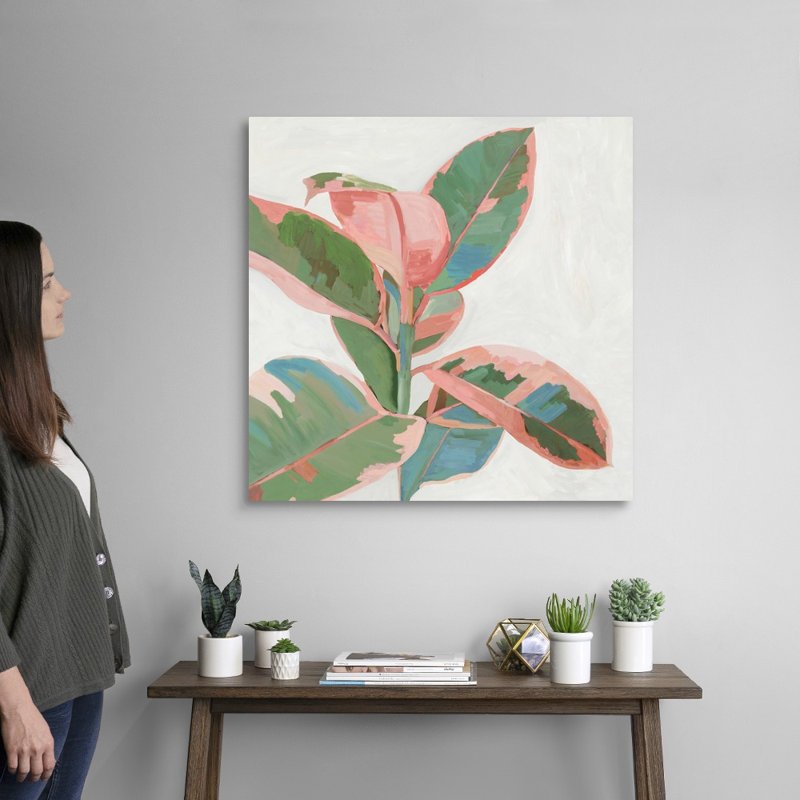 «Pink Ficus I», art mural sur toile, Toile tendue, H 30 po x l 30 po