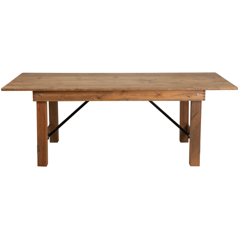 Dejon Rectangular Rustic Solid Pine Folding Dining Table by Flash Furniture, 30"H x 84"L x 40"W, Antique Rustic