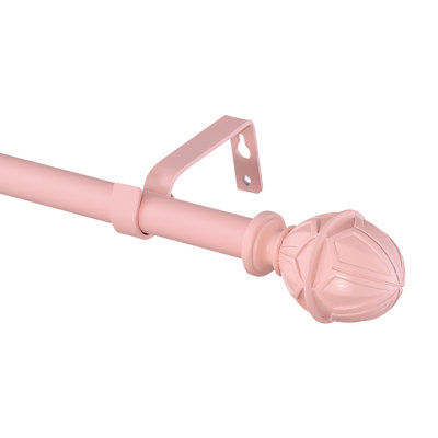 Kimule Metal Adjustable Single Curtain Rod Pink