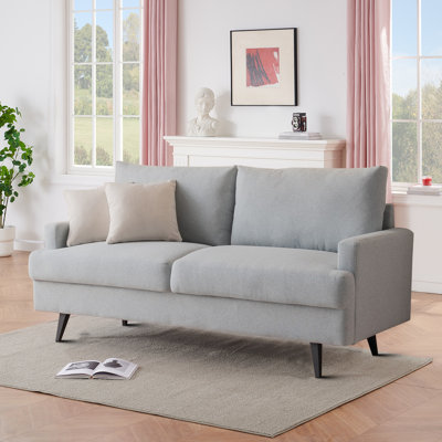 Modern Minimalist Design Linen Fabric Upholstered Loveseat With Wooden Frame And Metal Legs, For Indoor Use -  Corrigan StudioÂ®, 390F6C454FA540A2BB2876E4A285186B