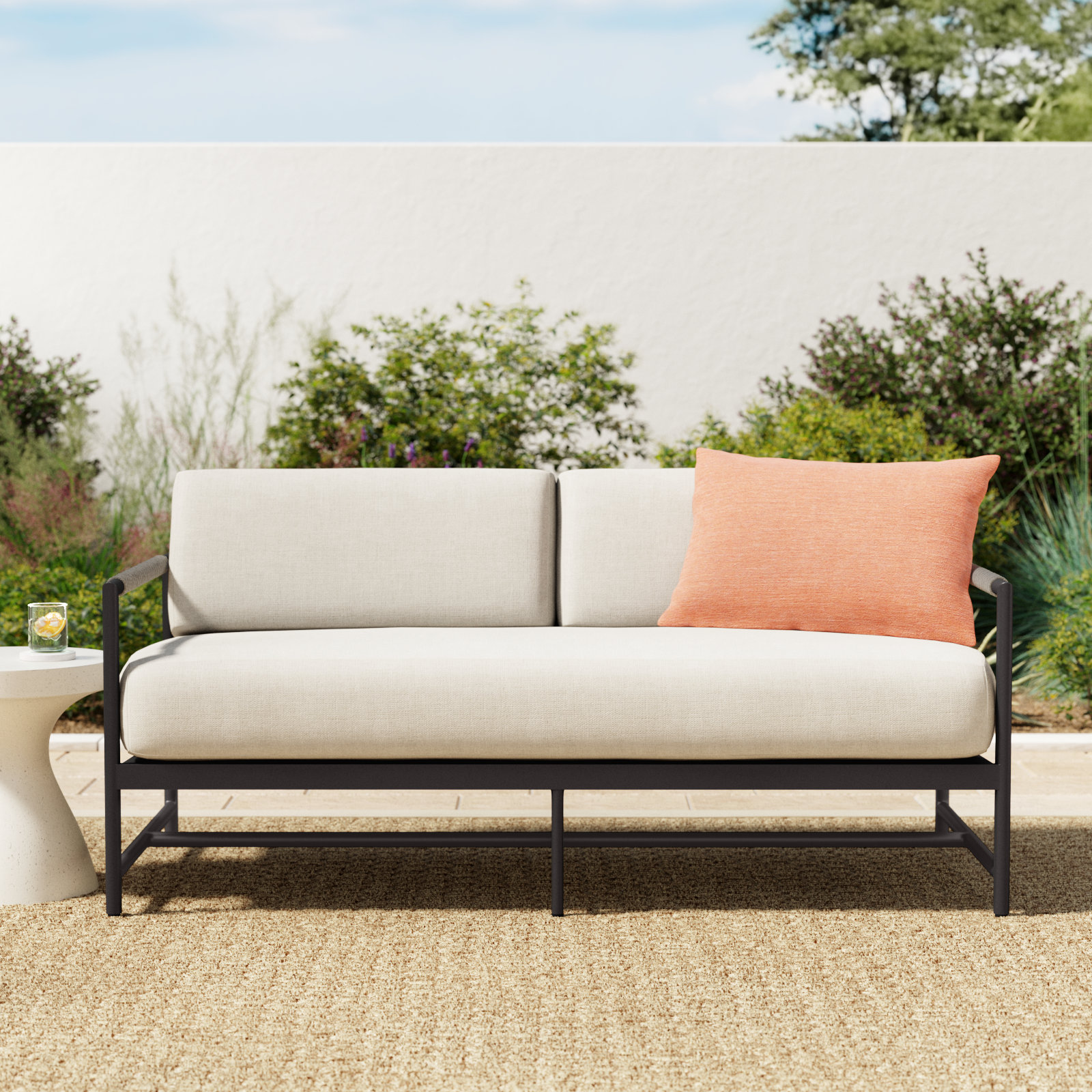Esme 61" Sunbrella® Patio Loveseat, Echo Ash Sunbrella®