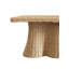 Table basse rectangulaire à bord tressé et jupe festonnée en rotin naturel tissé