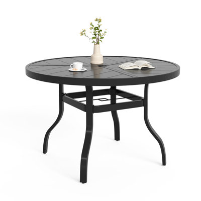 Table de salle à manger 39,4 po pour 4 personnes avec trou pour parasol
