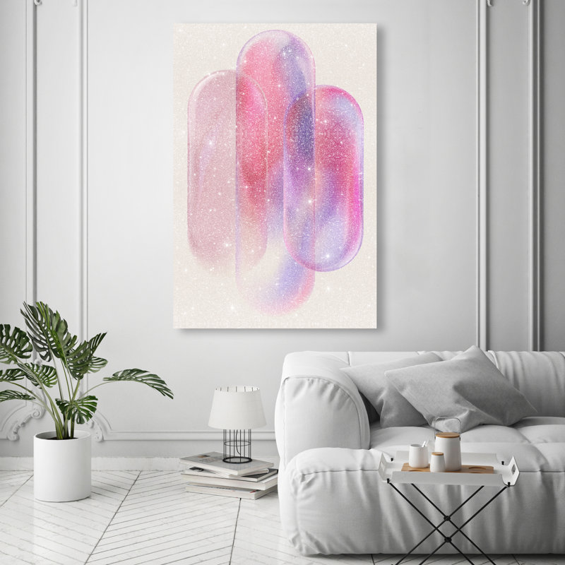 Pink Topaz Gradient Canvas Abstract Print by Oliver Gal, Black Frame, 10 x 15, 24"H x 16"W, Gallery Wrapped