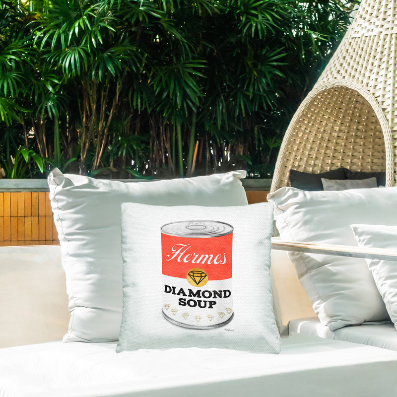 Coussin Stupell Industries Glam Pop Condensed Red