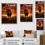 «Orange Brown Buffalo Silhouette Serenade», reproduction sur toile-1950224210-1950224212