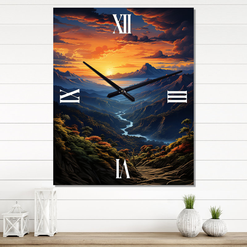 Horloge murale Dominicain Sunset I - Paysage et nature, Médium