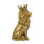 Statue de lion couronné en or 7,5 x 5,1 x 13 po assis