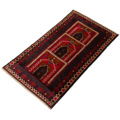 Helix One-of-a-Kind 3'3" X 6'4" 1990s Wool Area Rug in Red