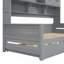 Lit de jour simple en bois avec lit gigogne simple, armoire et tablette tout-en-un