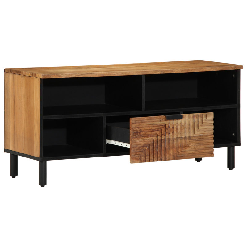 vidaXL TV Cabinet 39.4 x 13.2 x 18.1 in Solid Wood Acacia