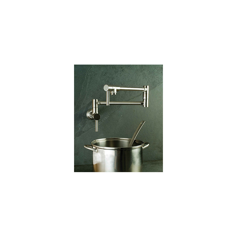 East Linear Wall Mount Pot Filler, Matte White