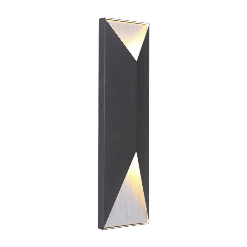 Plafonnier encastré d'extérieur 2 lumières DEL Peak, Aluminium brossé