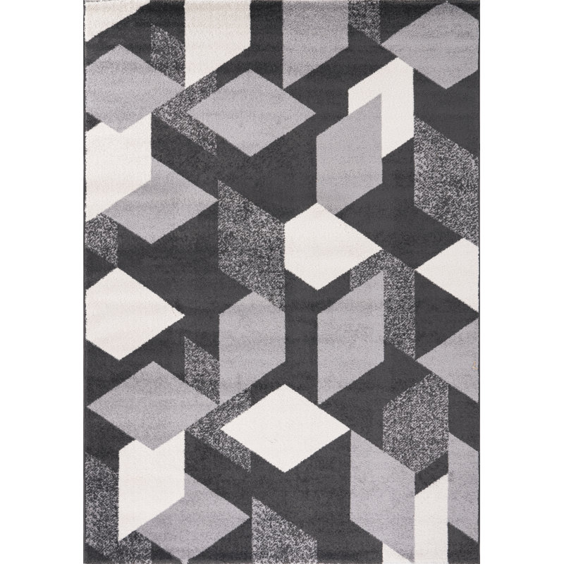 Ave Geometric Machine Made Indoor / Outdoor Area Rug, Rectangle 1'11" x 3'11"