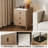 Annie Set of Nightstand with solid wood core, faux leather upholstery and engineered marble top, featuring 3 drawers and raised non-slip edges.-759513825