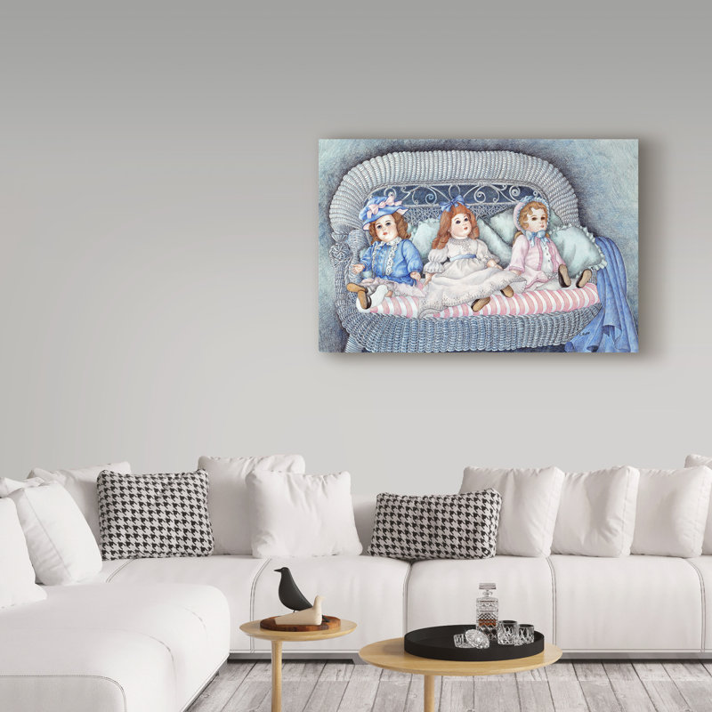'Grandmas Dolls' Acrylic Painting Print on Wrapped Canvas, 16" H x 24" W x 2" D
