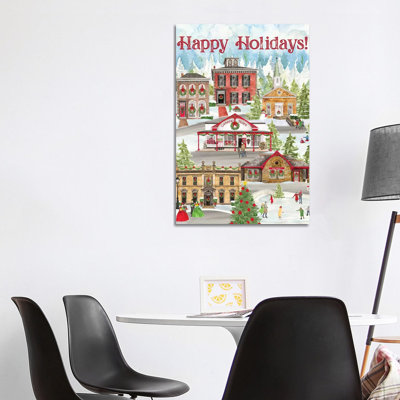 Christmas Village Portrait II by Tara Reed - Wrapped Canvas Print