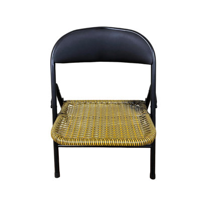 Chaise empilable pour bar et chambre à coucher - 4 pièces, acier noir, base carrée pliable de 11,8 po, chaises empilables avec structure en acier thermolaqué, chambre à coucher idéale et comptoir, capacité de poids de 220 lb, 11,23 po