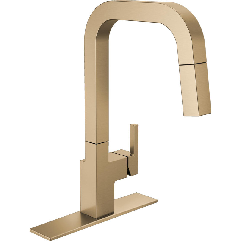 Robinet d'évier de cuisine à poignée simple Junction, Bronze champagne