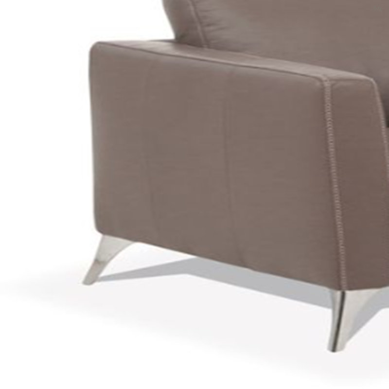 Chaise en cuir taupe de Malaga (assemblée), Taupe