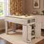 3-in-1 Dining Table with Foldable Tabletop, Enclosed Cabinet, Adjustable Shelf, Open Compartment and Side Hooks-1062187078