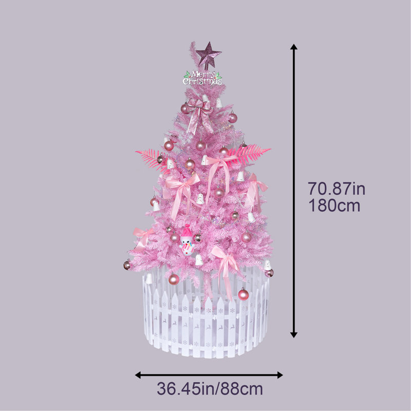Arbre de Noël de 6 pi en rose, polyvalent pour les célébrations à longueur d'année