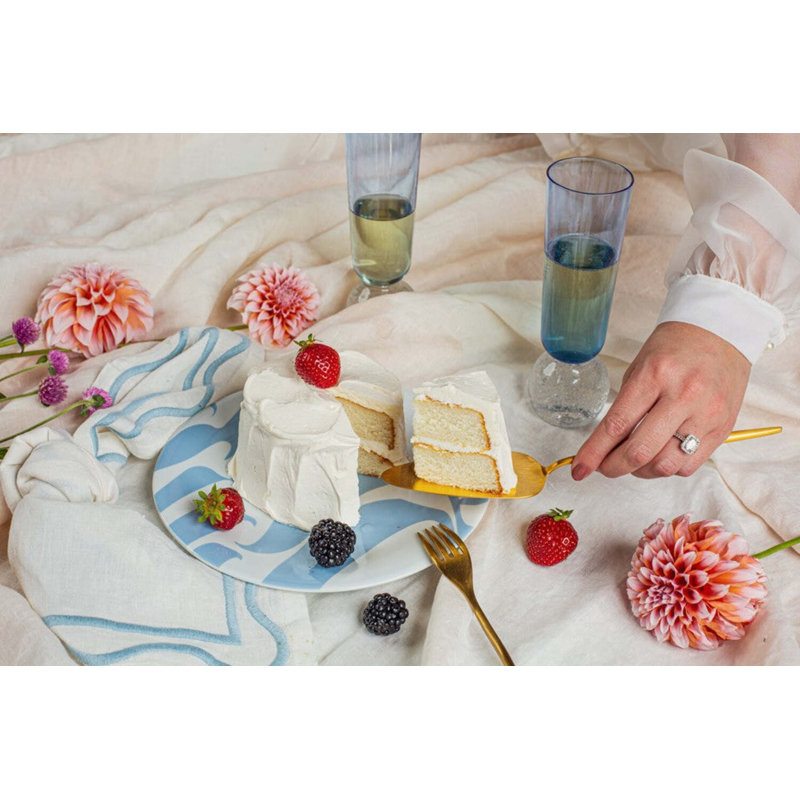 Colorblock Embroidered Linen Napkins (Set of 4), Blue