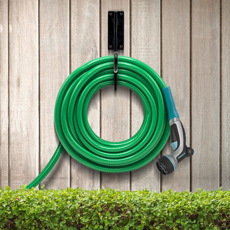 Sorbus Iron Garden Wall Hose Holder in Black