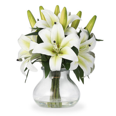 Fleur de lis artificielle dans un vase pour décoration de fête de mariage