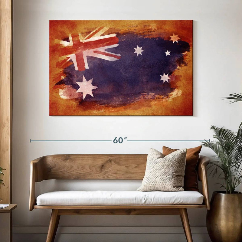 Drapeau de l'Australie, grunge, H 32 po x l 48 po