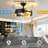 18" Black & Gold 5-Light Modern Ceiling Fan with Remote Control