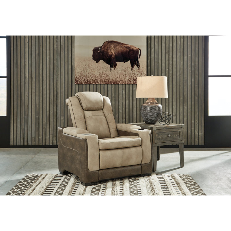 Fauteuil inclinable 56 po, Similicuir sable