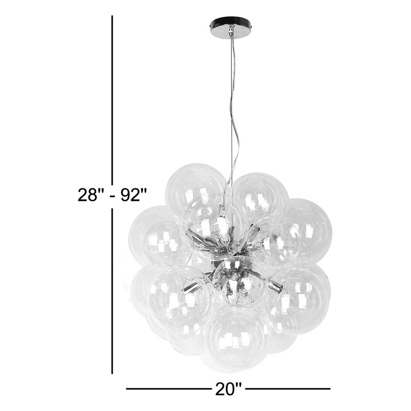 Luisa 6 - Light Dimmable Sputnik Chandelier, Clear, Aged Brass