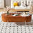 47.2''Lift Top Coffee Table With 360-Degree Marble-Patterned Rotating Tray,Hidden Compartment, Partially Assembled En Center Table, Modern Oval Lift Tabletop For Home Living Room-2014401892