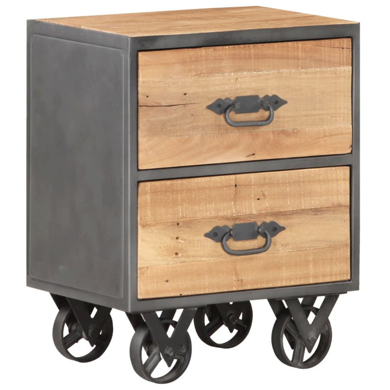 Bedside Cabinet 15.7" x 11.8" x 20.1" Solid Reclaimed Wood