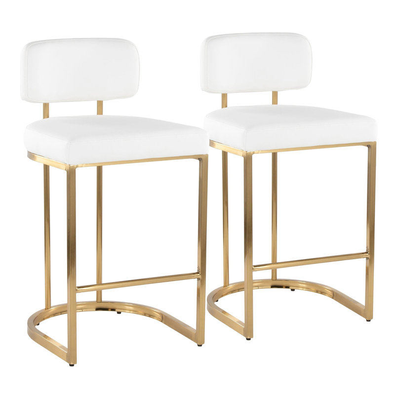 Ensemble de 2 tabourets de comptoir en similicuir à hauteur fixe Erma (ensemble de 2)