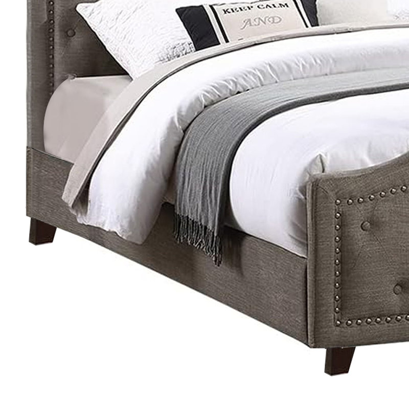 Gia Upholstered Standard Bed, California King, Brown