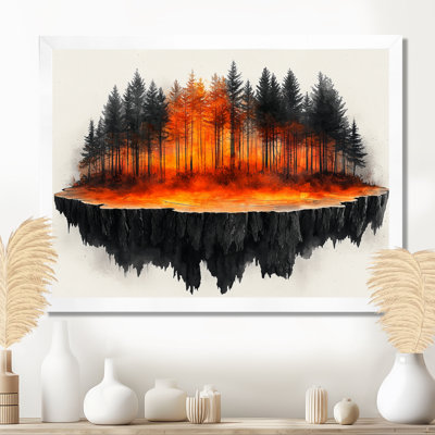 Forêt d'automne sur bois, diapositive Harmony III - forêt, art mural