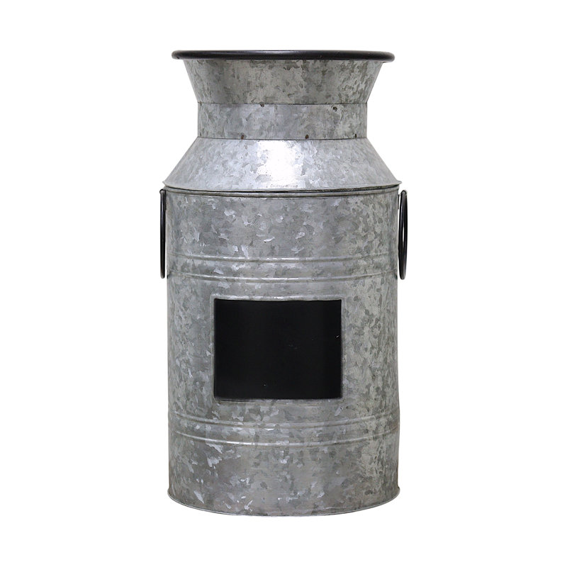 Hosley Chalkboard Milk Can with Liner 15" High Add Vintage Charm to Your Space with Rustic Farmhouse Decor and Versatile Home Accent Floral Arrangements