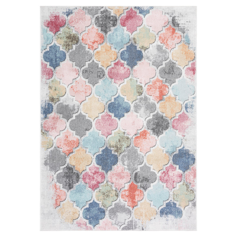 Tapis bleu / rouge Edroy, Rectangle 8 pi x 10 pi