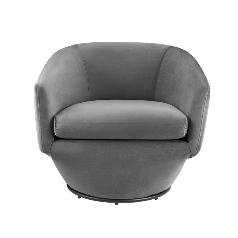 Series Performance Velvet Fabric Swivel Chair, Gray Velvet
