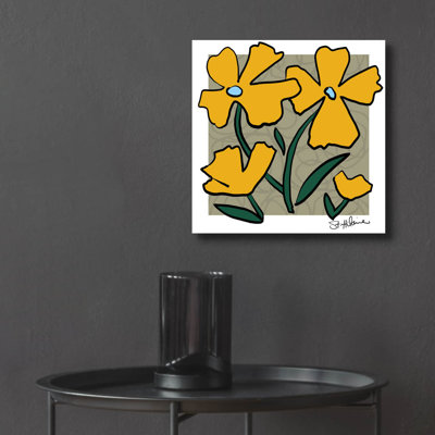 «Abstract Floral on Taupe» par St. Hilaire Elizabeth, art mural en verre acrylique