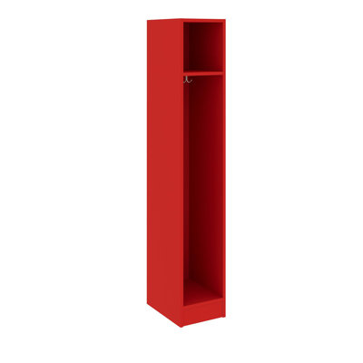 Single Wide One Compartment Classroom Cabinet Locker - Tulip Red