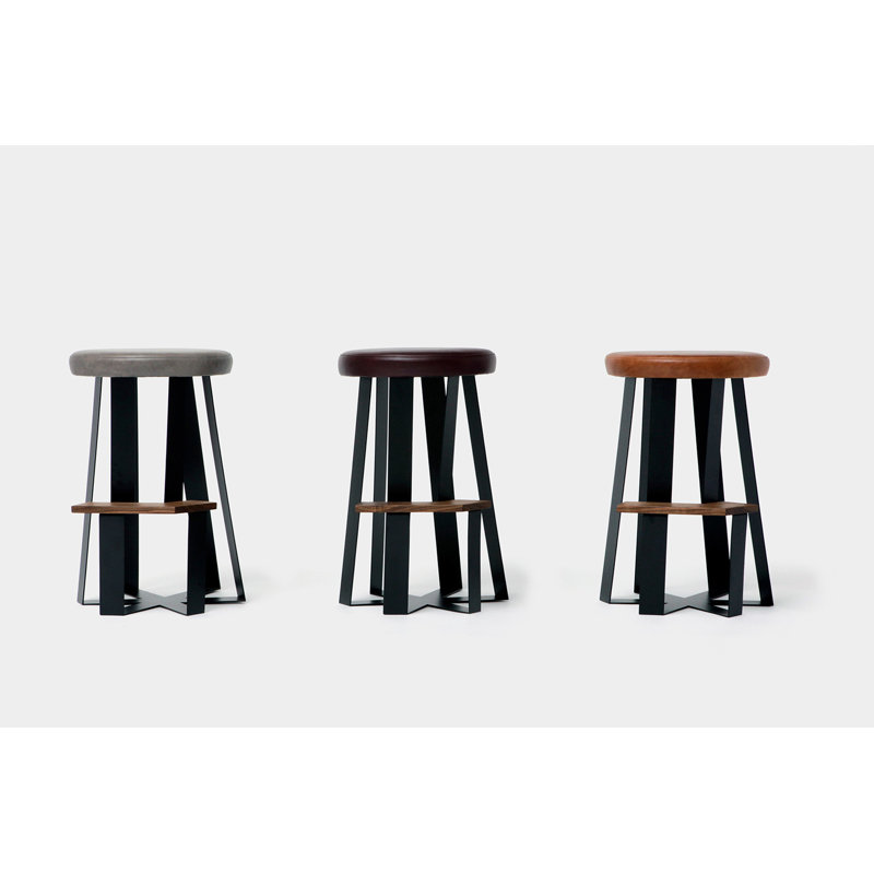 Stool with Metal Frame, Smoke